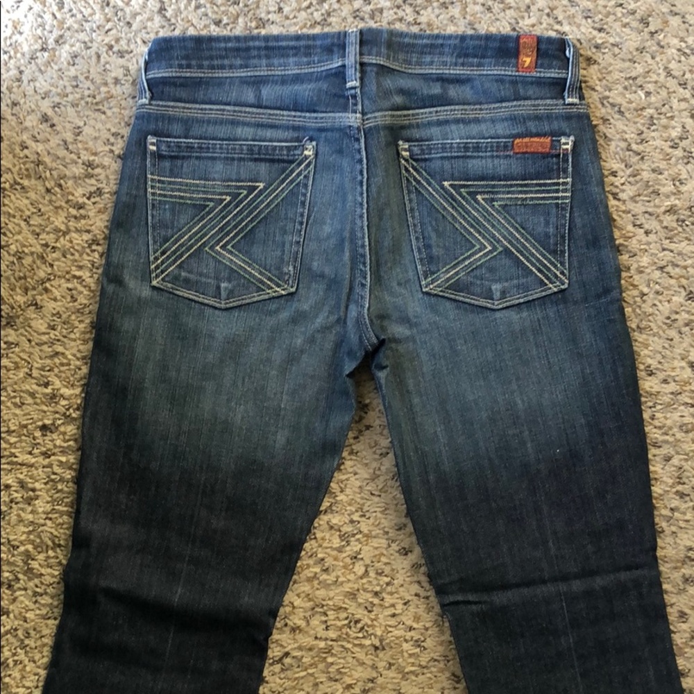 7 For All Mankind Dark Blue Boot Cut Jeans